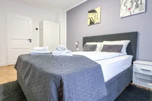 Spavaća soba – apartman Sokobanja Moderna spavaća soba apartmana u Sokobanji